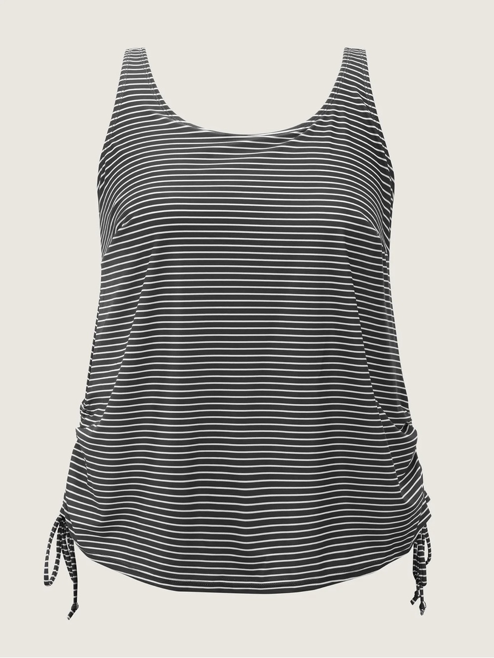 NEW Bloomchic Striped Scoop Neck Tank Women’s Swim Top Green & White Size 14/16